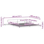 vidaXL Cadre de lit Marron 200 x 200 cm bois