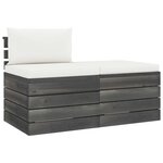 vidaXL Salon palette de jardin 2 Pièces avec coussins Bois de pin massif