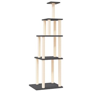 vidaXL Arbre à chat avec griffoirs en sisal gris foncé 183 cm