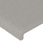 vidaXL Tête de lit à LED Gris clair 203x16x118/128 cm Tissu