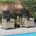 vidaXL Chaise de jardin 2 Pièces Gris clair et gris foncé
