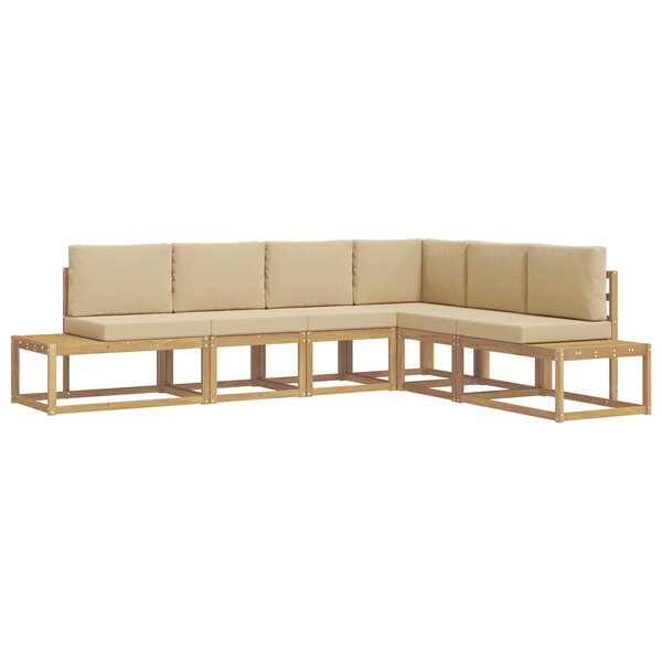 vidaXL Ensemble de canapés d'extérieur 4 Pièce Blanc et Beige