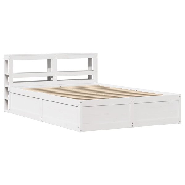 vidaXL Cadre de lit avec tête de lit blanc 120x190 cm bois pin massif