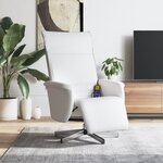 vidaXL Fauteuil inclinable de massage repose-pieds blanc similicuir