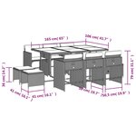 vidaXL Ensemble à manger de jardin et coussins 11 Pièces beige poly rotin
