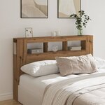 vidaXL Tête de lit à LED chêne artisanal 160x18 5x103 5 cm