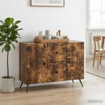 vidaXL Buffet Chêne fumé 89 x 34 5 x 60 cm Bois d'ingénierie