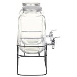vidaXL 2 Pièces Distributeurs de boissons avec support 2 x 4 L Verre