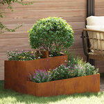 vidaXL Cache-pot de jardin Marron 80 x 80 x 50 cm