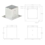 vidaXL Ancres de poteau 4 Pièces Métal galvanisé 141 mm