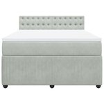 vidaXL Sommier à lattes de lit et matelas Gris clair 140x200cm Velours