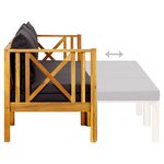 vidaXL Banc de jardin 3 places et coussins 179 cm Bois d'acacia massif