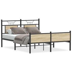 vidaXL Cadre de lit sans matelas chêne sonoma 150x200 cm
