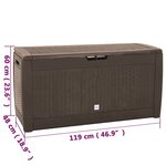 vidaXL Boîte de stockage de jardin Marron 119x48x60 cm Polypropylène