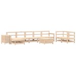 vidaXL Salon de jardin 10 Pièces bois de pin massif