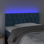 vidaXL Tête de lit à LED Bleu foncé 90x7x78/88 cm Velours