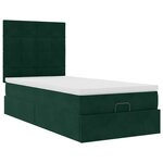 vidaXL Cadre de lit ottoman avec matelas vert foncé 80x200 cm velours