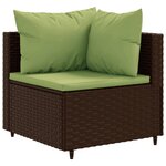 vidaXL Salon de jardin 5 Pièces avec coussins Marron Résine tressée