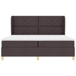 vidaXL Lit à ressorts avec matelas Marron foncé 200 x 200 cm tissu