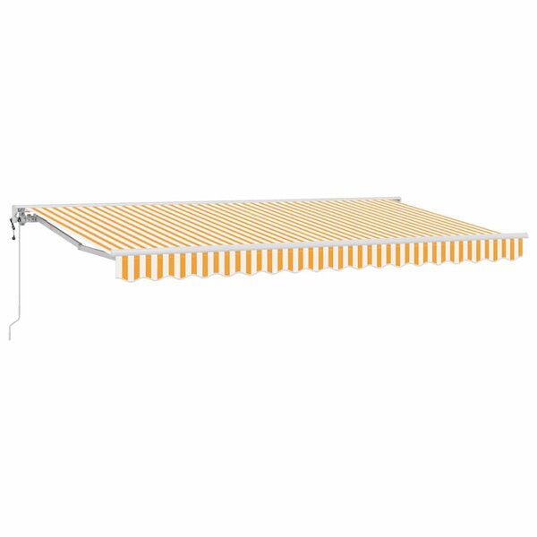 vidaXL Auvent Rétractable Jaune et blanc 400x200 cm tissu