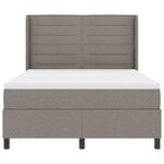 vidaXL Lit à ressort LED avec matelas Taupe 140 x 190 cm tissu