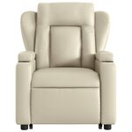 vidaXL Fauteuil inclinable Crème Similicuir