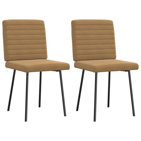 vidaXL Chaises à manger lot de 2 Marron Velours