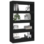 vidaXL Bibliothèque/Séparateur de pièce Noir Bois d'ingénierie