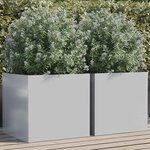 vidaXL Jardinières 2 Pièces argenté 49x47x46 cm acier galvanisé