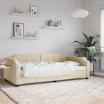 vidaXL Lit de repos sans matelas crème 90x200 cm tissu
