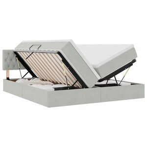 vidaXL Lit de Rangement avec tête de lit 2 pièces Gris clair