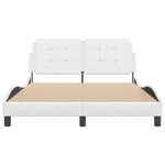 vidaXL Cadre de lit avec tête de lit Blanc 140x190 cm Similicuir