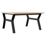 vidaXL Table basse cadre en Y 90x90x45 cm bois de pin massif et acier