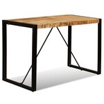 vidaXL Table de salle à manger Bois de manguier brut 120 cm