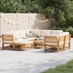 vidaXL Salon de jardin avec coussins 10 Pièces bois massif d'acacia