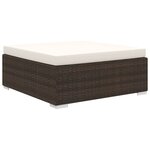 vidaXL Salon de jardin 8 Pièces avec coussins Résine tressée Marron