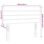 vidaXL Tête de lit à LED Marron Foncé 100x5x78/88 cm Tissu