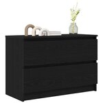 vidaXL Meuble TV noir 80x35x54 cm bois d'ingénierie