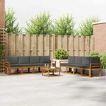 vidaXL Ensemble de canapés d'extérieur 9 pc Naturel et Anthracite