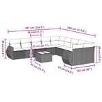 vidaXL Salon de jardin 11 Pièces avec coussins gris clair résine tressée