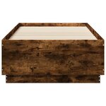 vidaXL Cadre de lit avec LED sans matelas chêne fumé 90x190 cm