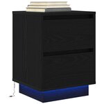 VidaXL Tables de chevet avec lumières LED 2 Pièces noir 38x34x50 cm