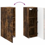 vidaXL Armoire Murale 33 x 34 5 x 90 cm Bois d'ingénierie Chêne fumé