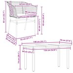 vidaXL Ensemble à manger de jardin et coussins 5 Pièces noir rotin verre