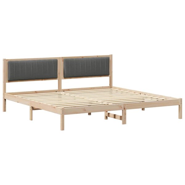 vidaXL Cadre de lit Gris foncé 200 x 200 cm Pin massif