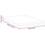 vidaXL Matelas Blanc  Gris 160 x 200 cm Mousse