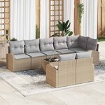 vidaXL Ensemble de canapé de jardin 9 Pièces Beige 55 x 55 x 37 cm