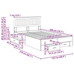 vidaXL Cadre de lit Chêne Sonoma 120 x 200 cm Bois d'ingénierie