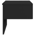 vidaXL Table de chevet murale Noir