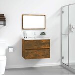 vidaXL Ensemble de meubles de salle de bain 2 Pièces Chêne fumé
